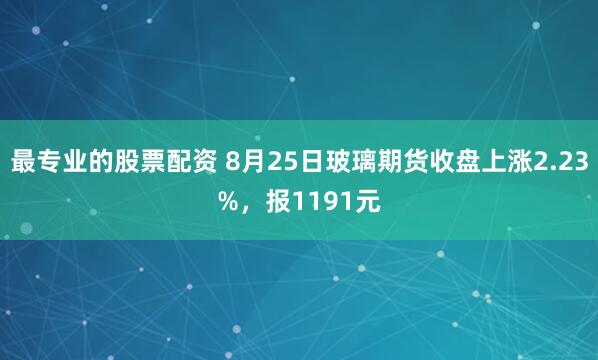 最专业的股票配资 8月25日玻璃期货收盘上涨2.23%，报1191元